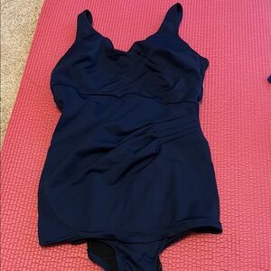 Roxanne Assoulin Black One Piece Swimsuit with Ruched Detail